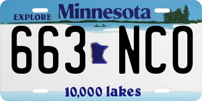 MN license plate 663NCO