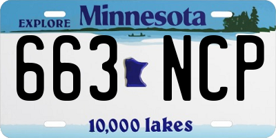 MN license plate 663NCP