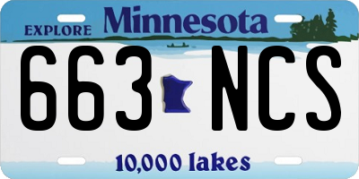 MN license plate 663NCS