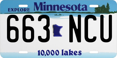MN license plate 663NCU
