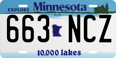 MN license plate 663NCZ