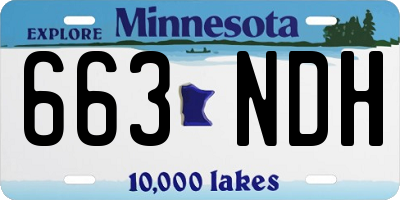 MN license plate 663NDH