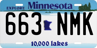 MN license plate 663NMK