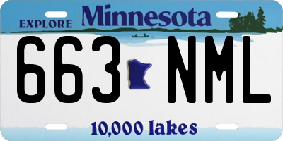 MN license plate 663NML