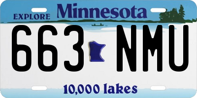 MN license plate 663NMU