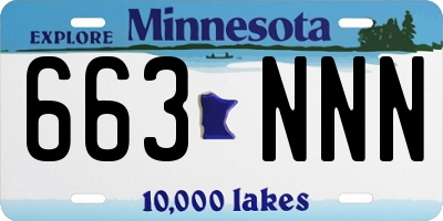 MN license plate 663NNN