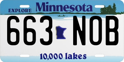 MN license plate 663NOB