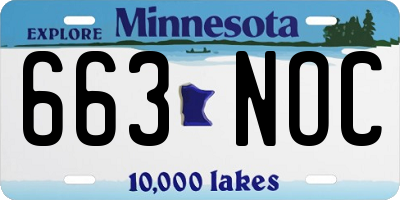 MN license plate 663NOC