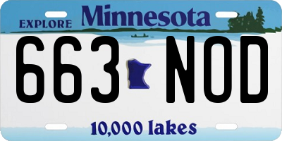 MN license plate 663NOD