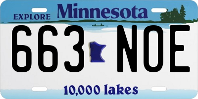 MN license plate 663NOE