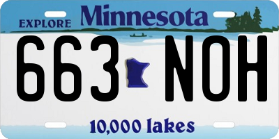 MN license plate 663NOH