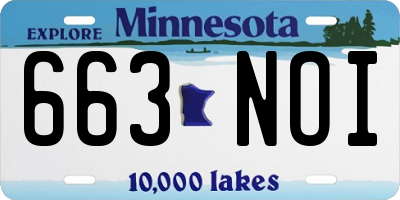 MN license plate 663NOI