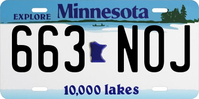 MN license plate 663NOJ