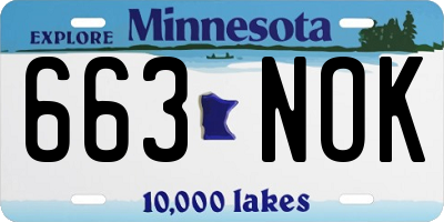 MN license plate 663NOK