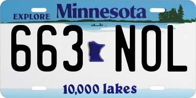 MN license plate 663NOL