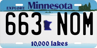 MN license plate 663NOM