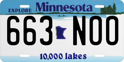 MN license plate 663NOO