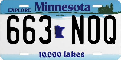 MN license plate 663NOQ