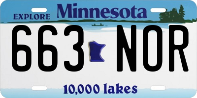 MN license plate 663NOR