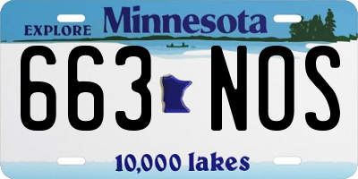 MN license plate 663NOS