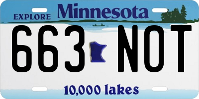 MN license plate 663NOT