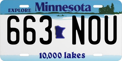 MN license plate 663NOU