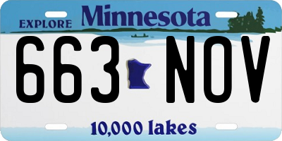 MN license plate 663NOV