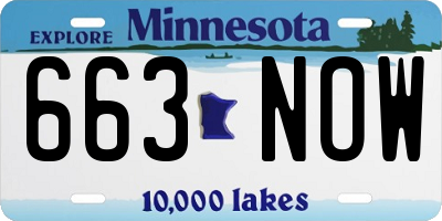 MN license plate 663NOW