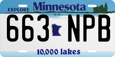 MN license plate 663NPB