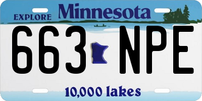 MN license plate 663NPE