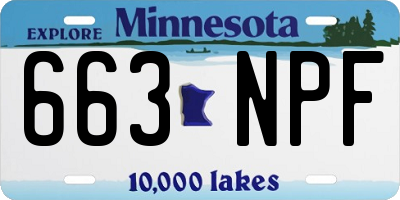 MN license plate 663NPF