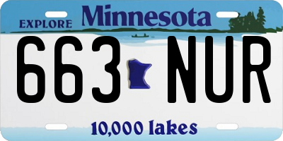 MN license plate 663NUR