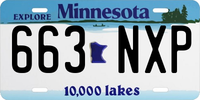 MN license plate 663NXP