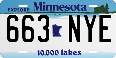 MN license plate 663NYE