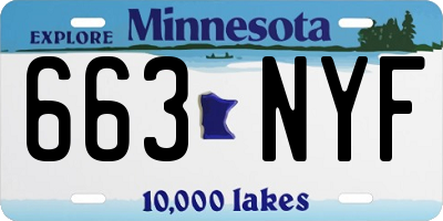 MN license plate 663NYF