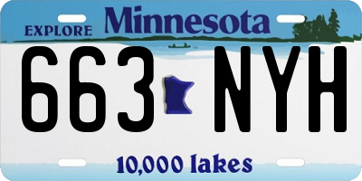 MN license plate 663NYH