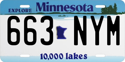 MN license plate 663NYM