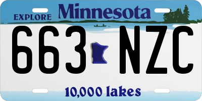 MN license plate 663NZC