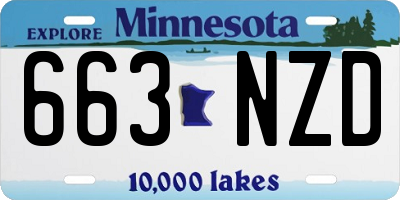MN license plate 663NZD