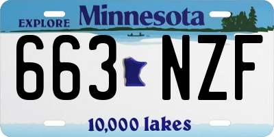 MN license plate 663NZF