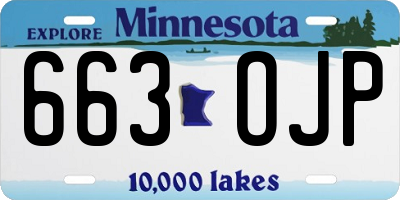 MN license plate 663OJP