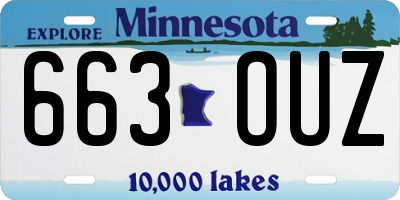 MN license plate 663OUZ