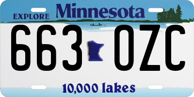 MN license plate 663OZC