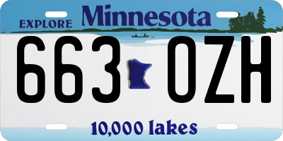 MN license plate 663OZH