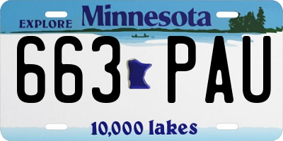 MN license plate 663PAU