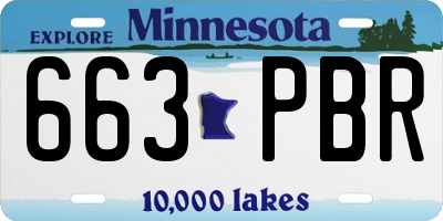 MN license plate 663PBR