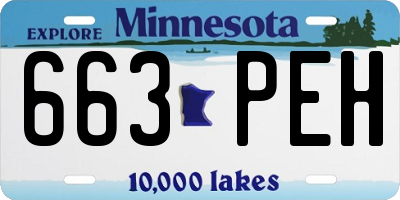 MN license plate 663PEH