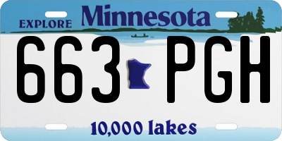 MN license plate 663PGH