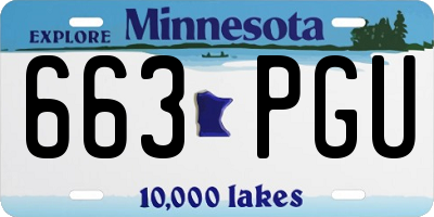 MN license plate 663PGU