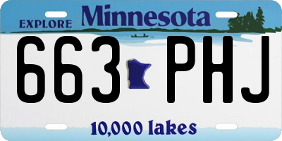 MN license plate 663PHJ